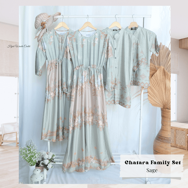 [ READY STOCK ] Chatara Dress Anak - CC22.4 Sage