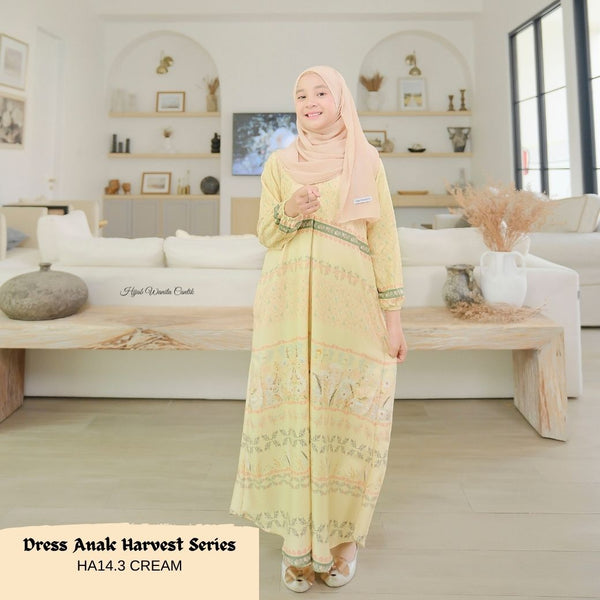 [ READY STOCK ] Harvest Dress Anak - HA14.3 Cream