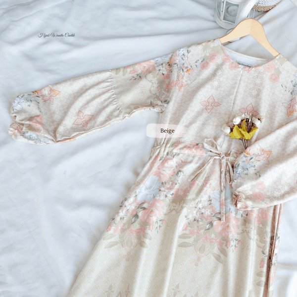 [ READY STOCK ] Chatara Dress Anak - CC22.1 Beige
