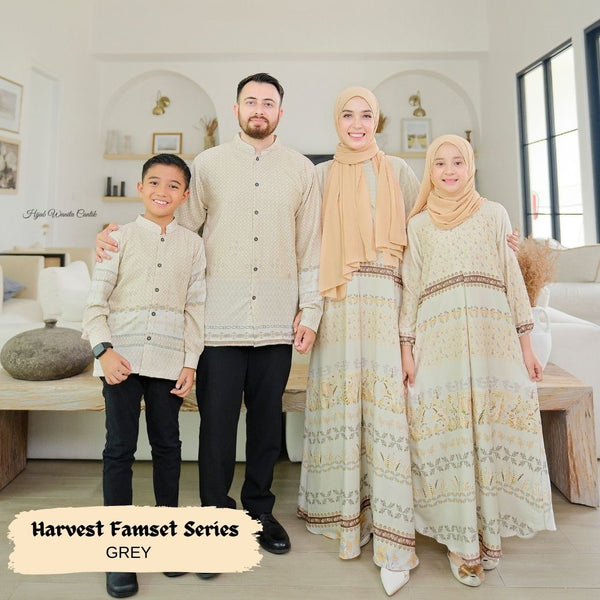 [ READY STOCK ] Harvest Dress Anak - HA14.4 Grey