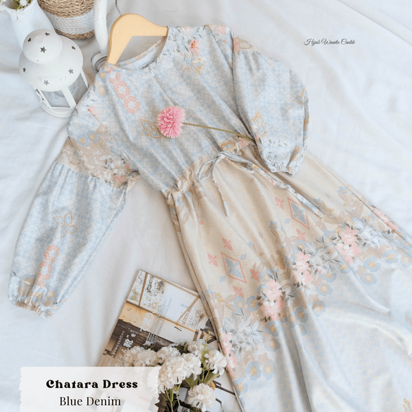 [ READY STOCK ] Chatara Dress - CH22.2 Denim Blue