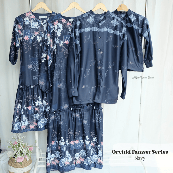 [ READY STOCK ] Orchid Dress Anak - ADD1.4 Navy