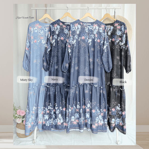 [ READY STOCK ] Orchid Dress - ORD1.2 Denim Grey