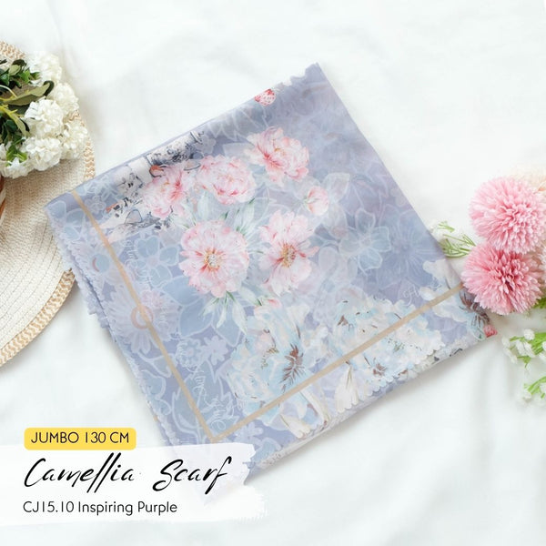 [BELI 2 Gratis Hadiah] Camellia Scarf Jumbo - CJ15.10 Inspiring Purple