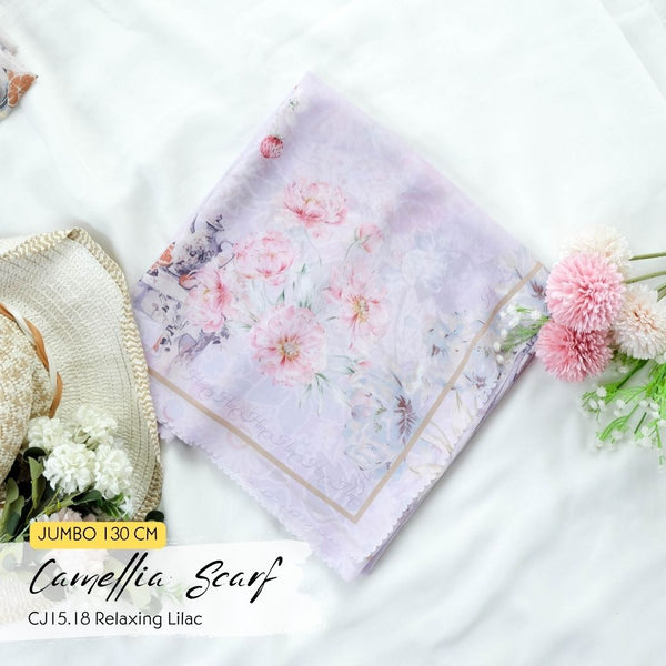 [BELI 2 Gratis Hadiah] Camellia Scarf Jumbo - CJ15.18 Relaxing Lilac