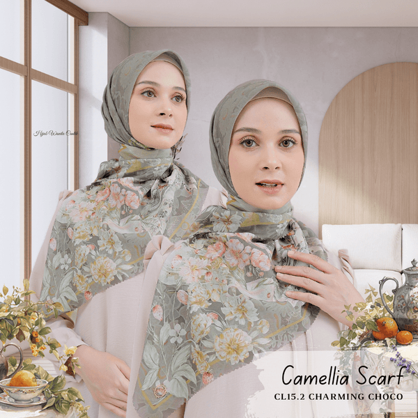 [BELI 2 GRATIS BAJU] Camellia Scarf - CL15.2 Charming Choco