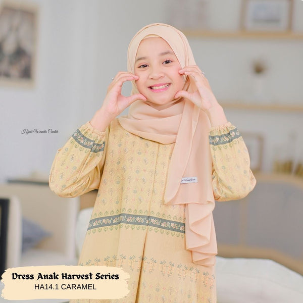 [ READY STOCK ] Harvest Dress Anak - HA14.1 Caramel