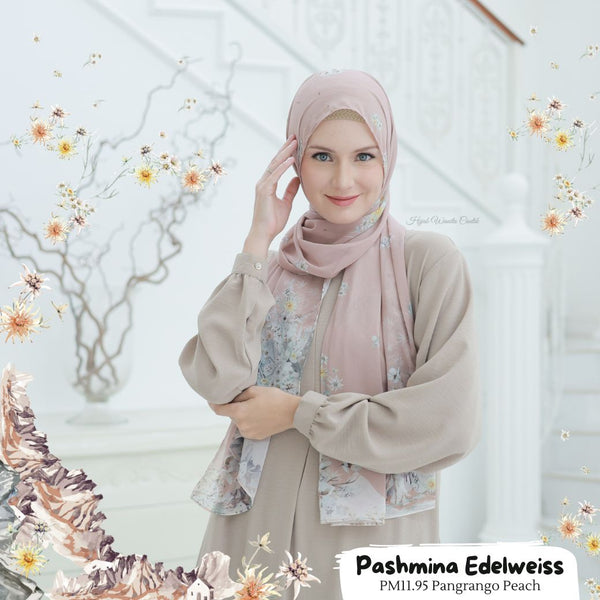 [BELI 3 GRATIS BAJU] Pashmina Edelweiss - PM11.95 Pangrango Peach