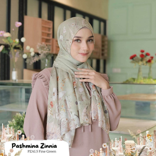 [BELI 3 GRATIS HADIAH] Pashmina Zinnia - PZA1.5 Fine Green