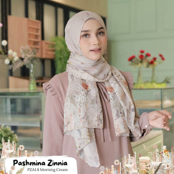 [BELI 3 GRATIS HADIAH] Pashmina Zinnia - PZA1.8 Morning Cream