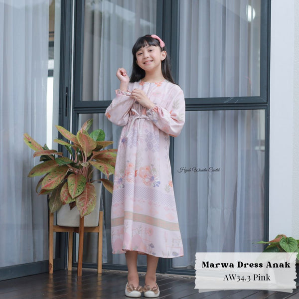 [ READY STOCK ] Marwa Dress Anak Custom - AW34.3 Pink