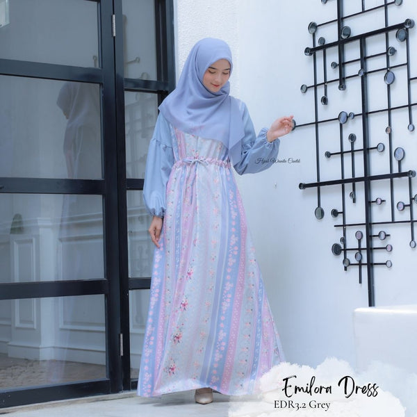 [ READY STOCK ] Emilora Dress - EDR3.2 Grey