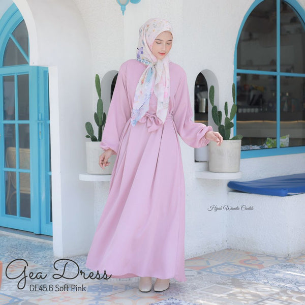 [FREE TULIP SCARF] Gea Dress - GE45.6 Soft Pink