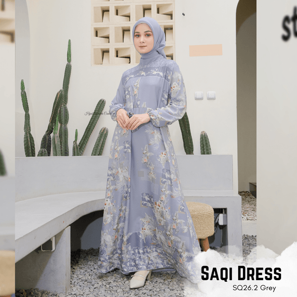 [ READY STOCK ]Saqi Dress - SQ26.2 Grey