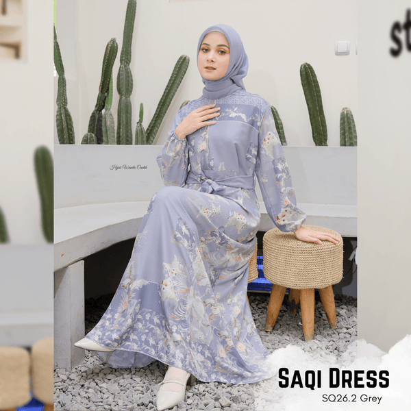 [ READY STOCK ]Saqi Dress - SQ26.2 Grey