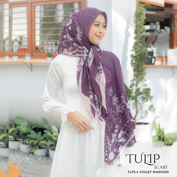 Tulip Scarf - TLP3.4 Violet Maroon