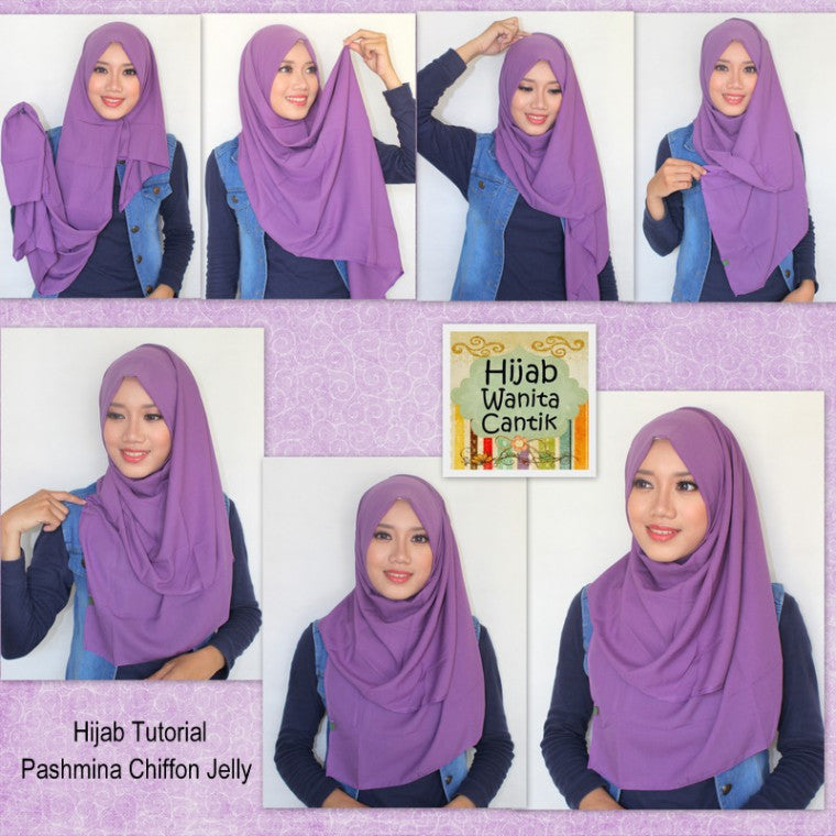 Hijab Tutorial Pashmina Chiffon Polos