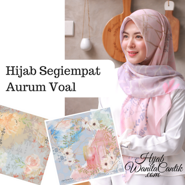 Hijab Tutorial Segiempat Aurum Voal Original by Hijab Wanita Cantik