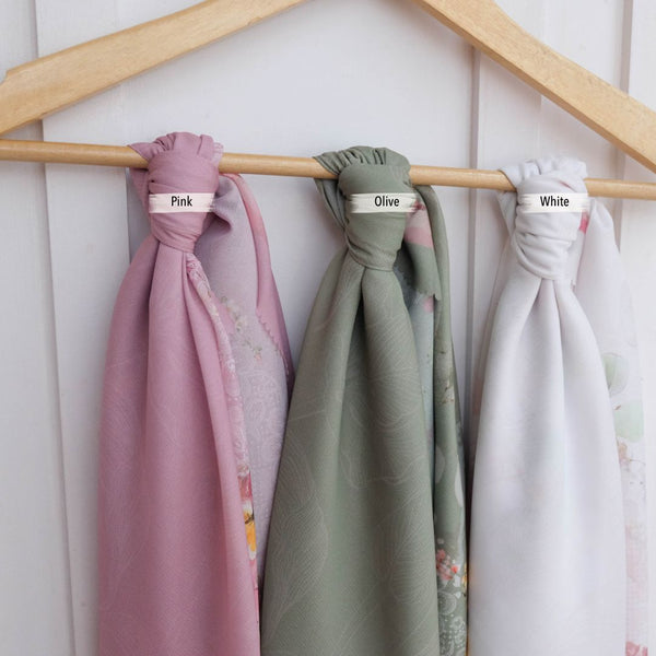 Leaf Rahma Scarf - AM31.10 AC31.10 HJ31.10 White