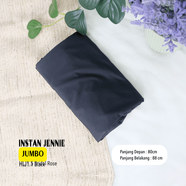 Instan Jennie Sporty Hijab Jumbo - HLJ1.1 All Black