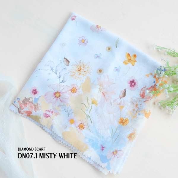 [ BUY 3 GET 1 FREE HIJAB ] Diamond Scarf - DN07.5 Misty White