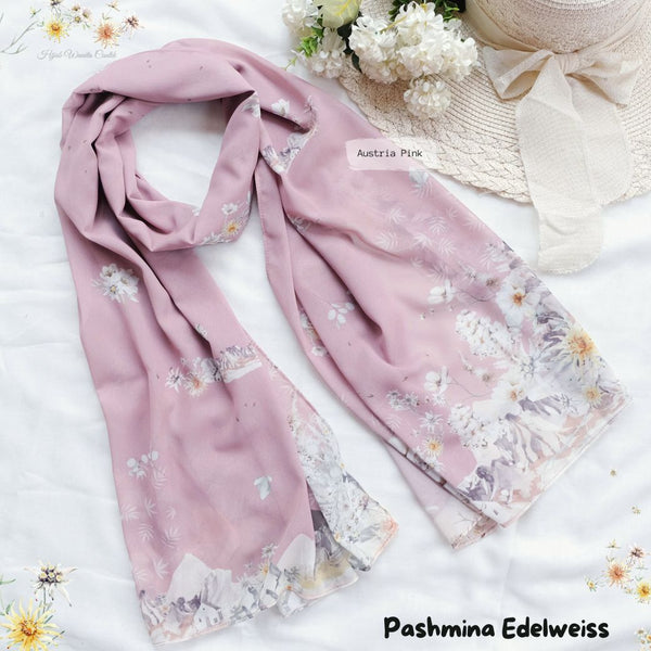 [BELI 3 GRATIS HADIAH] Pashmina Edelweiss - PM11.94 Austria Pink