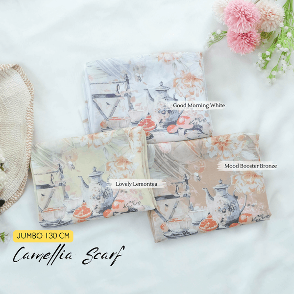 [ BUY 3 GET 1 FREE HIJAB ] Camellia Scarf Jumbo - CJ15.15 Mood Booster Bronze