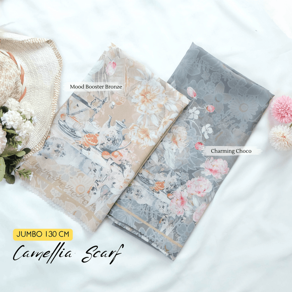 [ BUY 3 GET 1 FREE HIJAB ] Camellia Scarf Jumbo - CJ15.15 Mood Booster Bronze