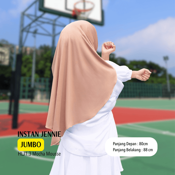 Instan Jennie Sporty Hijab Jumbo - HLJ1.3 Mocha Mousse