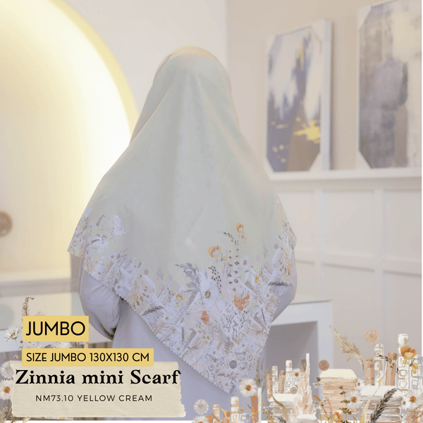 [ BUY 3 GET 1 FREE HIJAB ] Zinnia Mini Scarf Jumbo - NM73.10 Yellow Cream