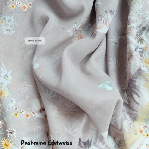 [BELI 3 GRATIS HADIAH] Pashmina Edelweiss - PM11.93 Bromo Brown