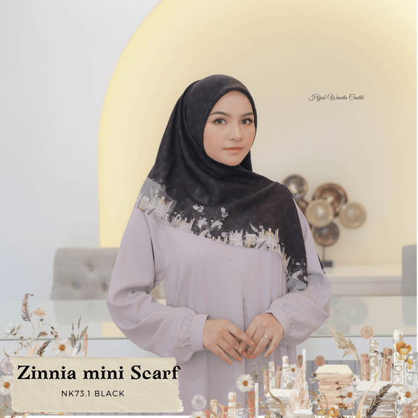 [ BUY 3 GET 1 FREE HIJAB ] Zinnia Mini Scarf - NK73.1 Black