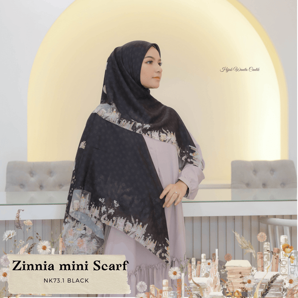 [ BUY 3 GET 1 FREE HIJAB ] Zinnia Mini Scarf - NK73.1 Black