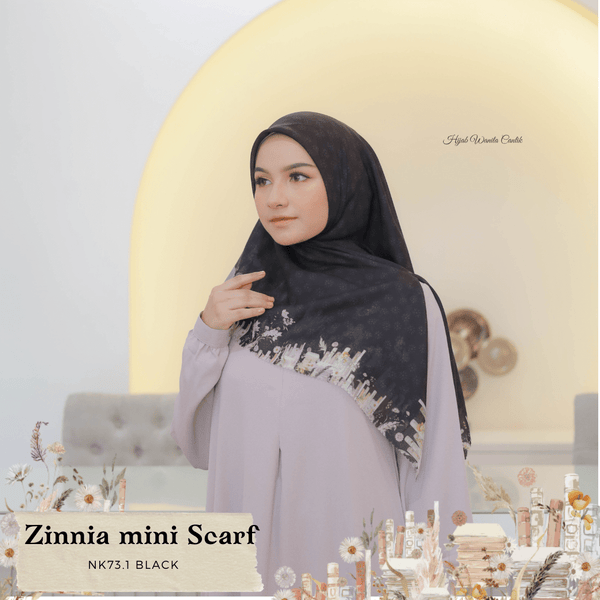 [ BUY 3 GET 1 FREE HIJAB ] Zinnia Mini Scarf - NK73.1 Black