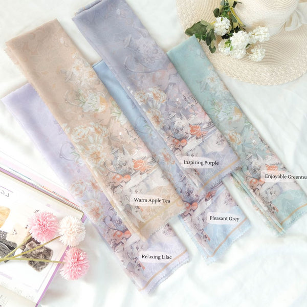 [ BUY 3 GET 1 FREE HIJAB ] Camellia Scarf - CL15.20 Warm Apple Tea