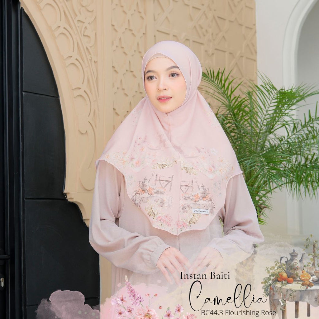 [ BUY 3 GET 1 FREE ] Hijab Instan Baiti Camellia - BC44.3 Flourishing Rose