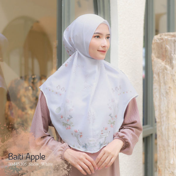 [ BUY 3 GET 1 FREE ] Hijab Instan Baiti Apple - BM45.105 Snow White