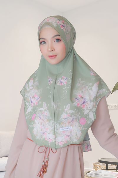 [ BUY 3 GET 1 FREE ] Hijab Instan Baiti Emily - BM45.95 Pastel Olive
