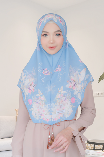 [ BUY 3 GET 1 FREE ] Hijab Instan Baiti Emily - BM45.99 Sky