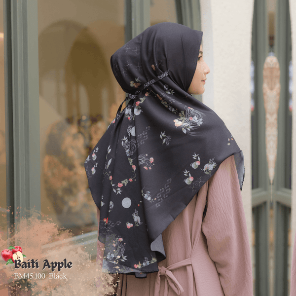[ BELI 3 GRATIS 1 ] Hijab Instan Baiti Apple - BM45.100 Black