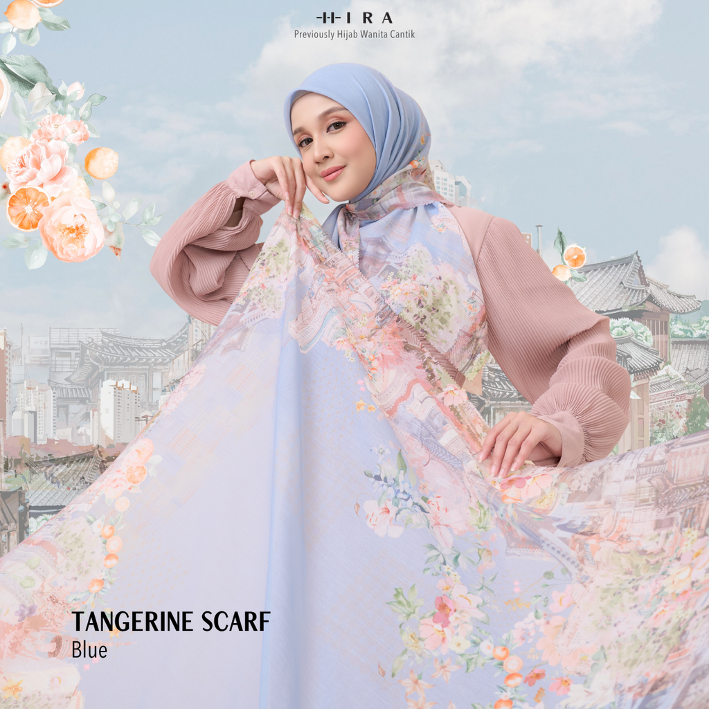 [ BUY 3 GET 1 FREE HIJAB ] Tangerine Scarf - ST16.13 TV16.13 TJ16.13 Blue