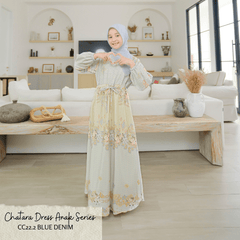 [ READY STOCK ] CLEARENCE SALE Chatara Dress Anak - CC22.2 Denim Blue