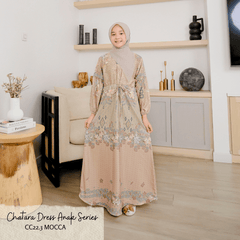[ READY STOCK ] Chatara Dress Anak - CC22.3 Mocca