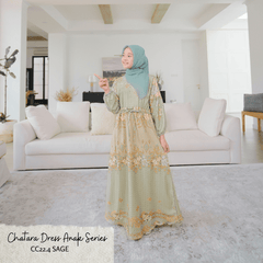 [ READY STOCK ] CLEARENCE SALE Chatara Dress Anak - CC22.4 Sage