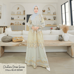 [ READY STOCK ] CLEARENCE SALE Chatara Dress - CH22.2 Denim Blue