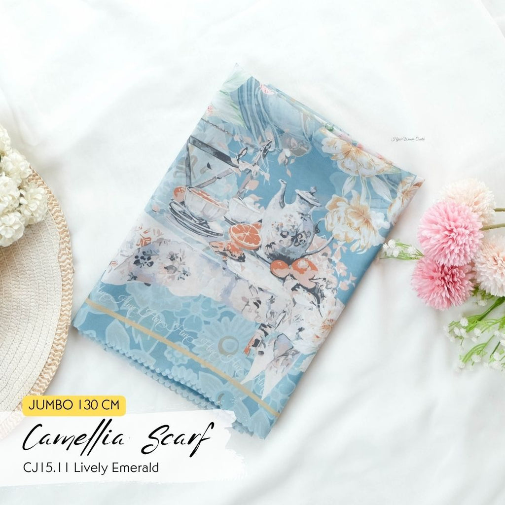 [ BUY 3 GET 1 FREE HIJAB ] Camellia Scarf Jumbo - CJ15.11 Lively Emerald
