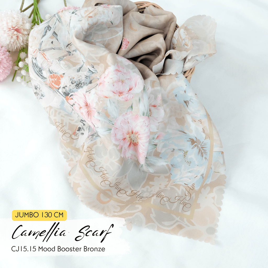 [ BUY 3 GET 1 FREE HIJAB ] Camellia Scarf Jumbo - CJ15.15 Mood Booster Bronze