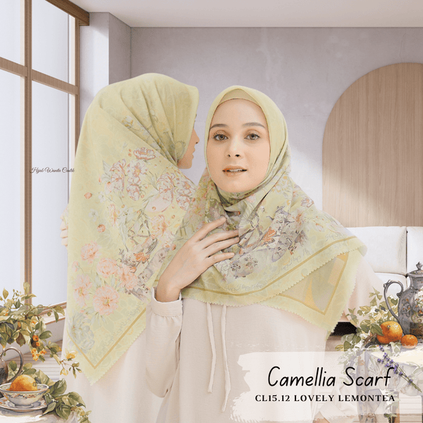 [BELI 2 GRATIS HADIAH] Camellia Scarf - CL15.12 Lovely Lemontea