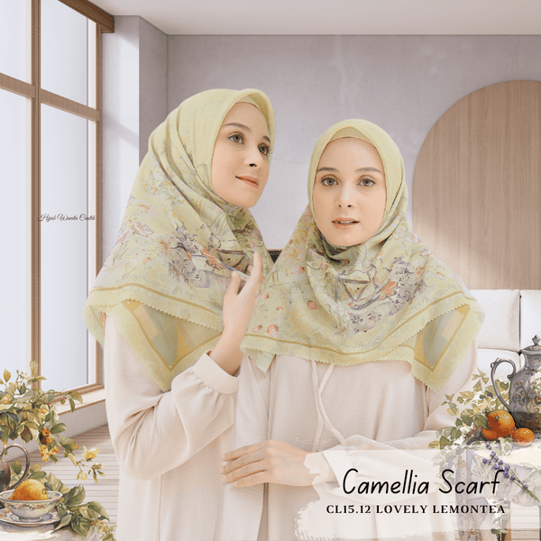 [BELI 2 Gratis Hadiah] Camellia Scarf - CL15.12 Lovely Lemontea