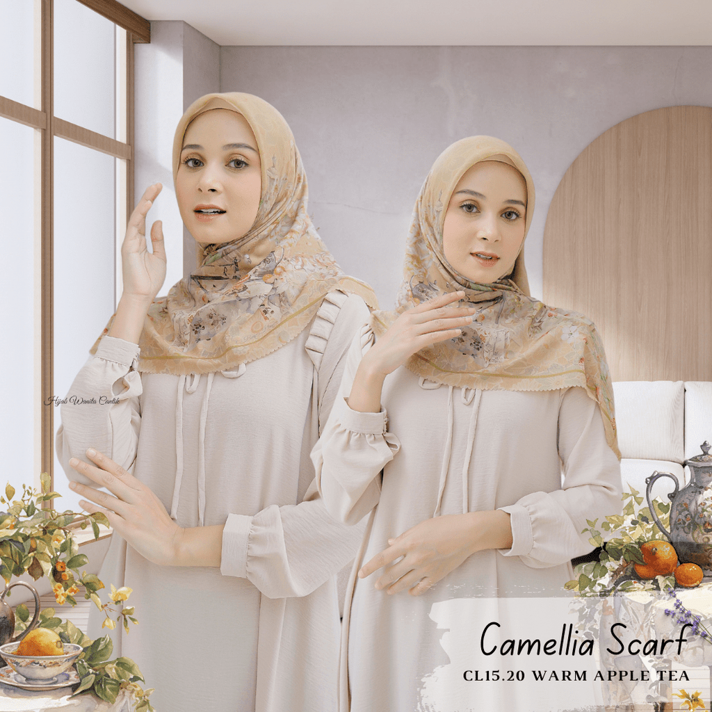 [ BUY 3 GET 1 FREE HIJAB ] Camellia Scarf - CL15.20 Warm Apple Tea